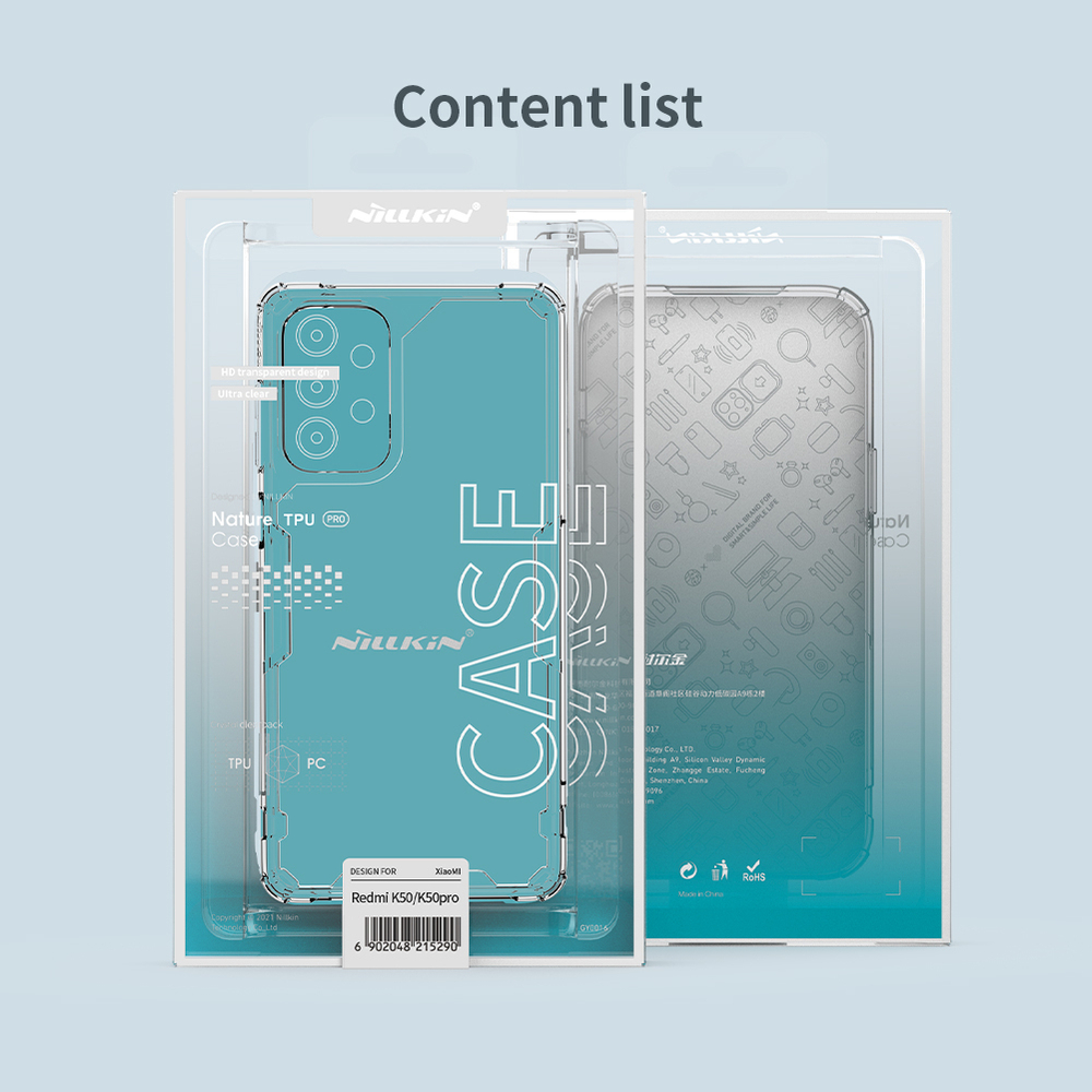 Усиленный прозрачный чехол от Nillkin для телефона Xiaomi Redmi K50 и K50 Pro, серия Nature TPU Pro Case