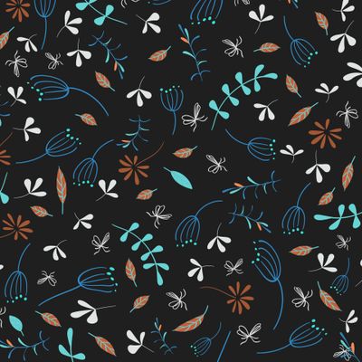 pattern with leaves 01112021 black