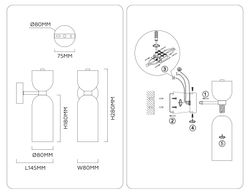 Ambrella Настенный светильник с травертином Ceramo Modern LH53327