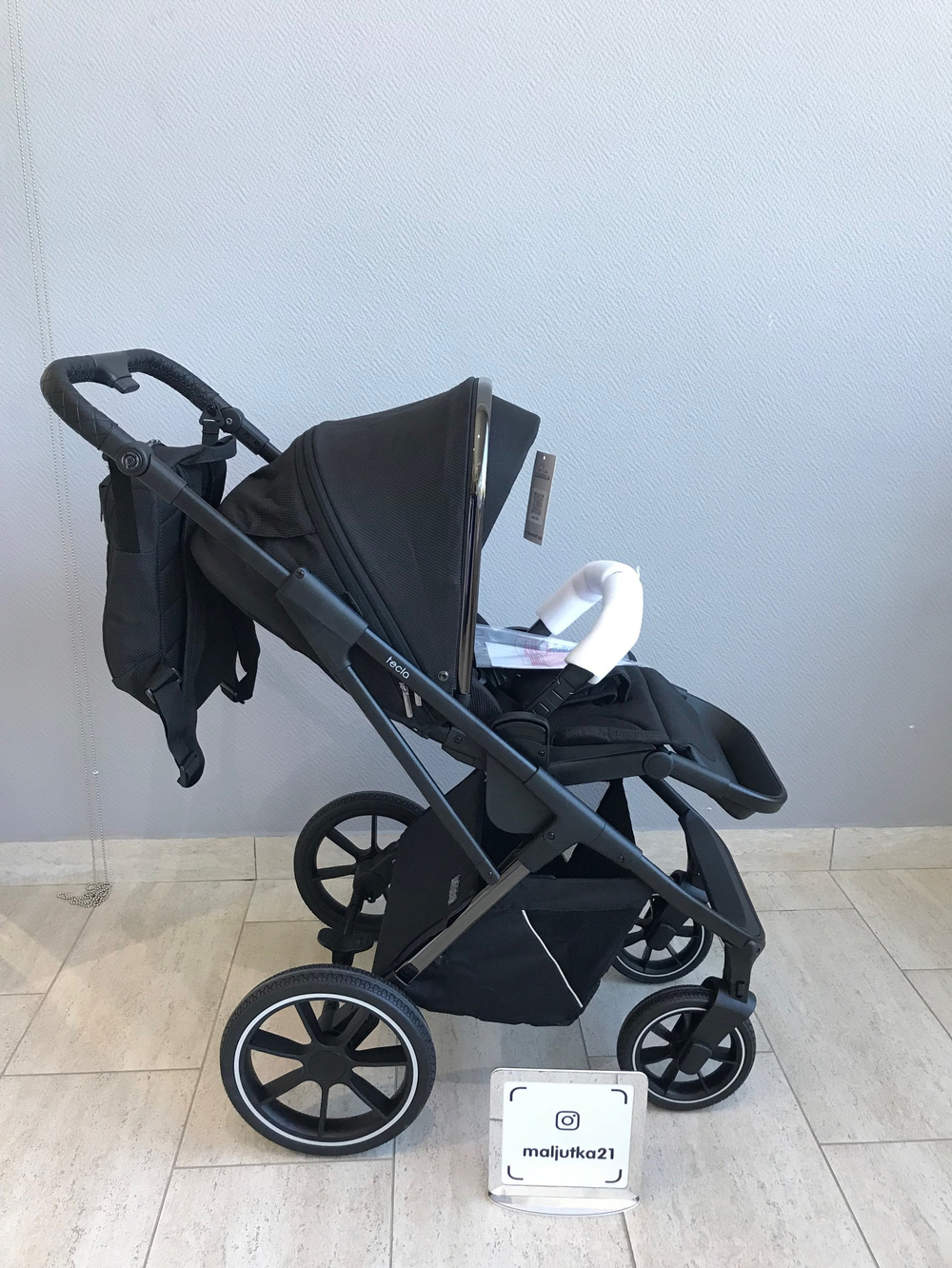 Коляска детская Peppy Tecla 2 в 1 Shadow Black Chrome Edition (Черный)