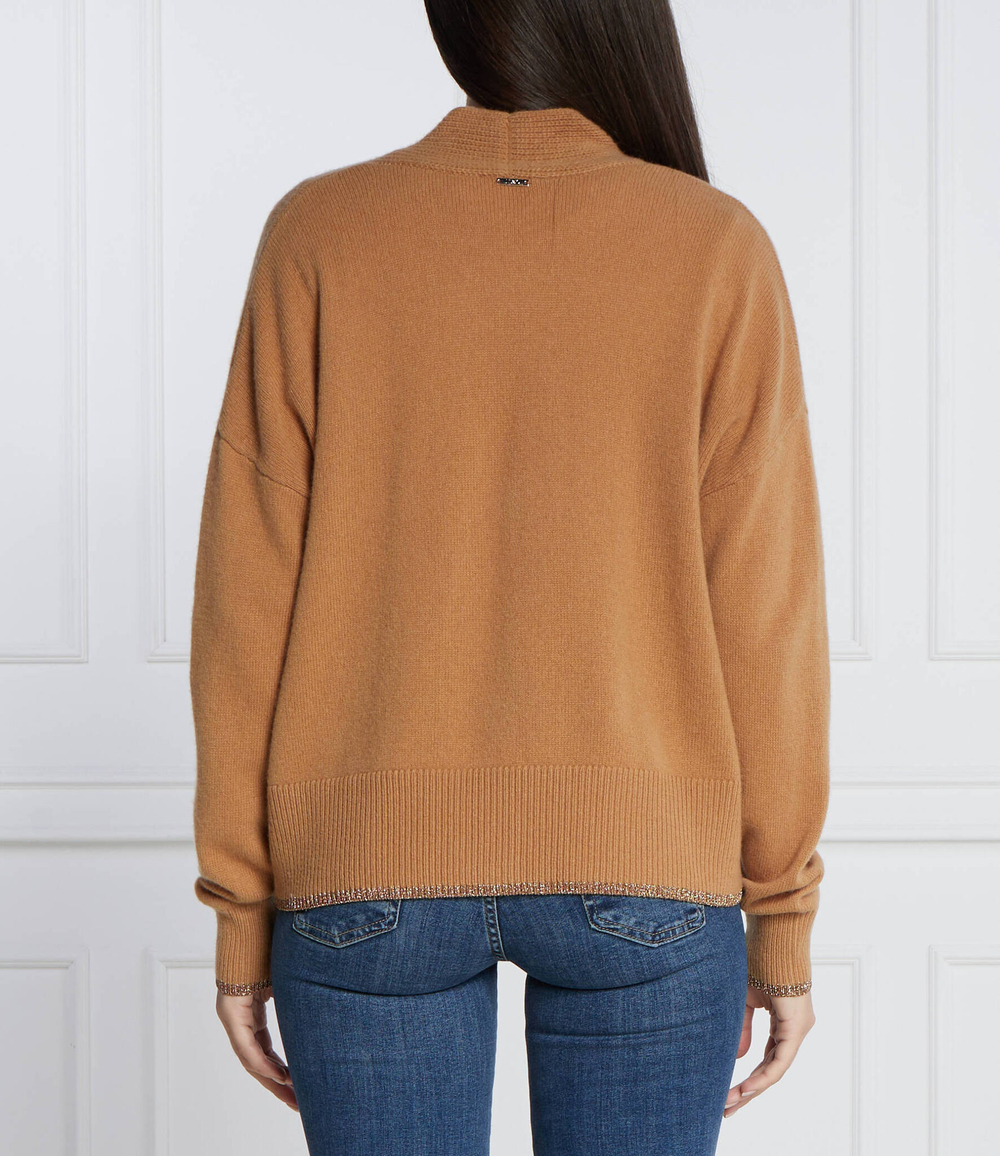 Хлопковый кардиган Liu Jo - коричневый(MF3030 MS009)