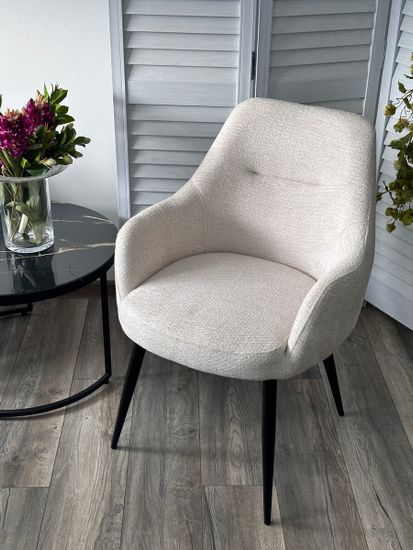 Стул STAMEN ткань DAVIS RETRO BLISS 02 светло-бежевый / черный каркас