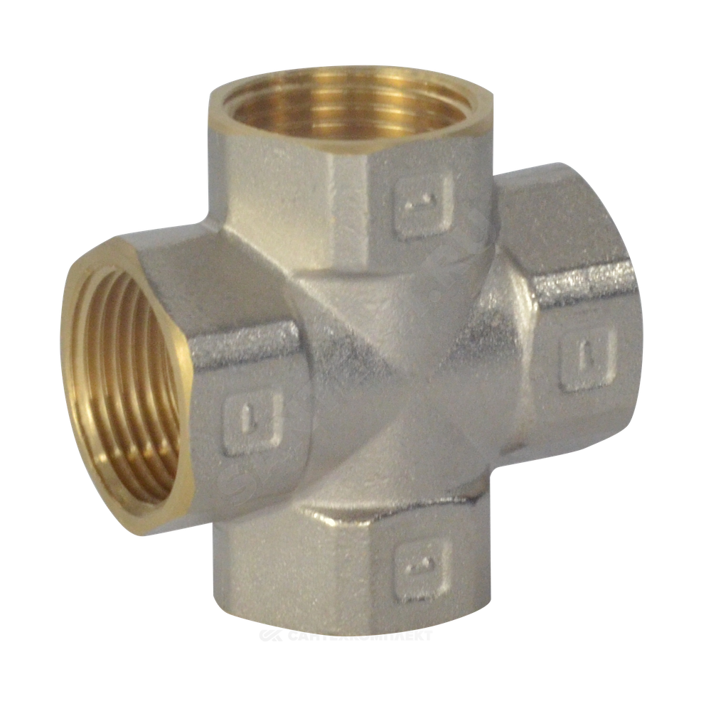 Крест латунь никель Ду 20 (3/4") ВР/ВР 9011 ГОСТ 32585-2013 Aquasfera 9011-02