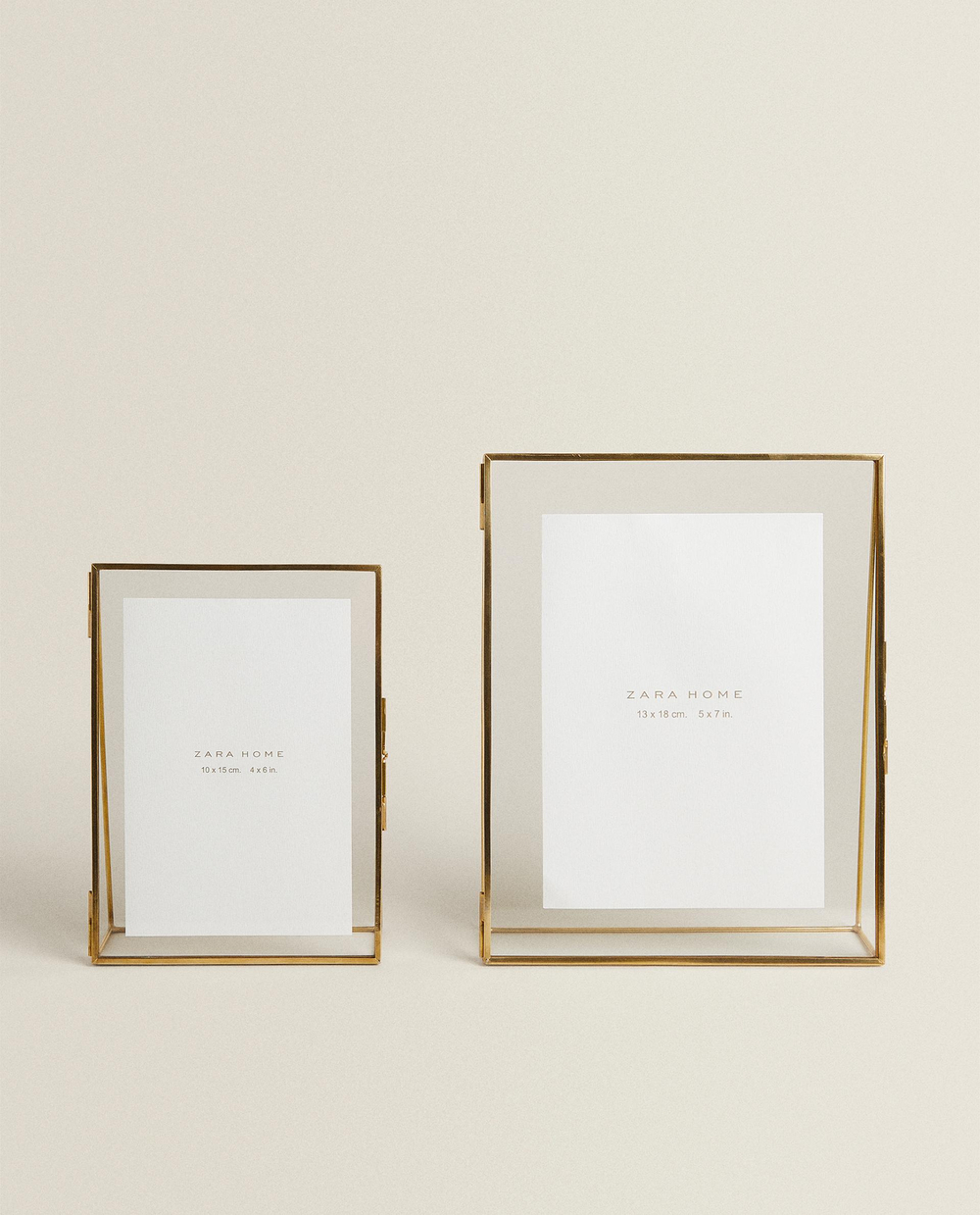 Zara Home Фоторамка из стекла, цвет золотой, 18 см