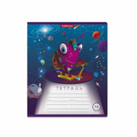 Тетрадь 18л., клетка, Erich Krause, скрепка, блок офсет, мелованный картон "Cosmic Monsters", 5 дизайнов