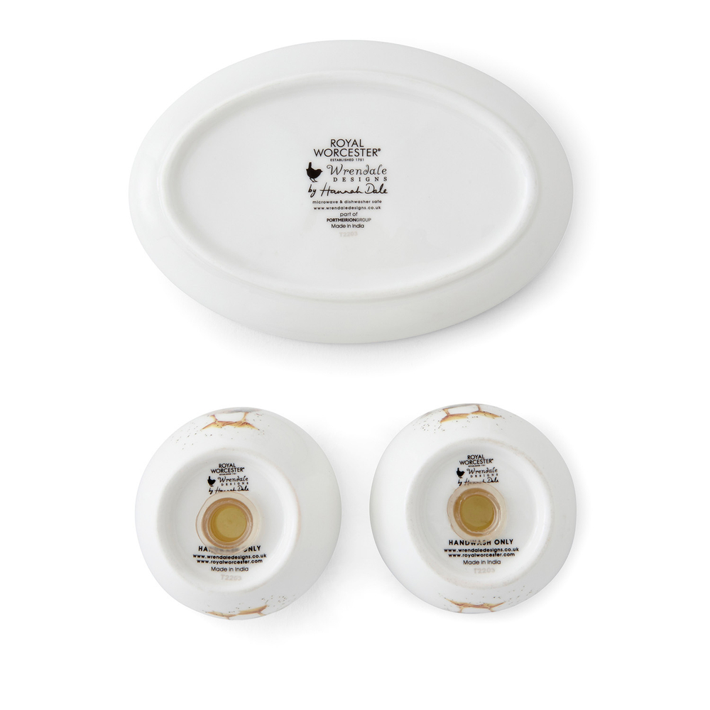 Royal Worcester - Солонка и перечница Wrendale Designs с поддоном для утки / артикул   WN4383-XG  / GTIN 749151793521