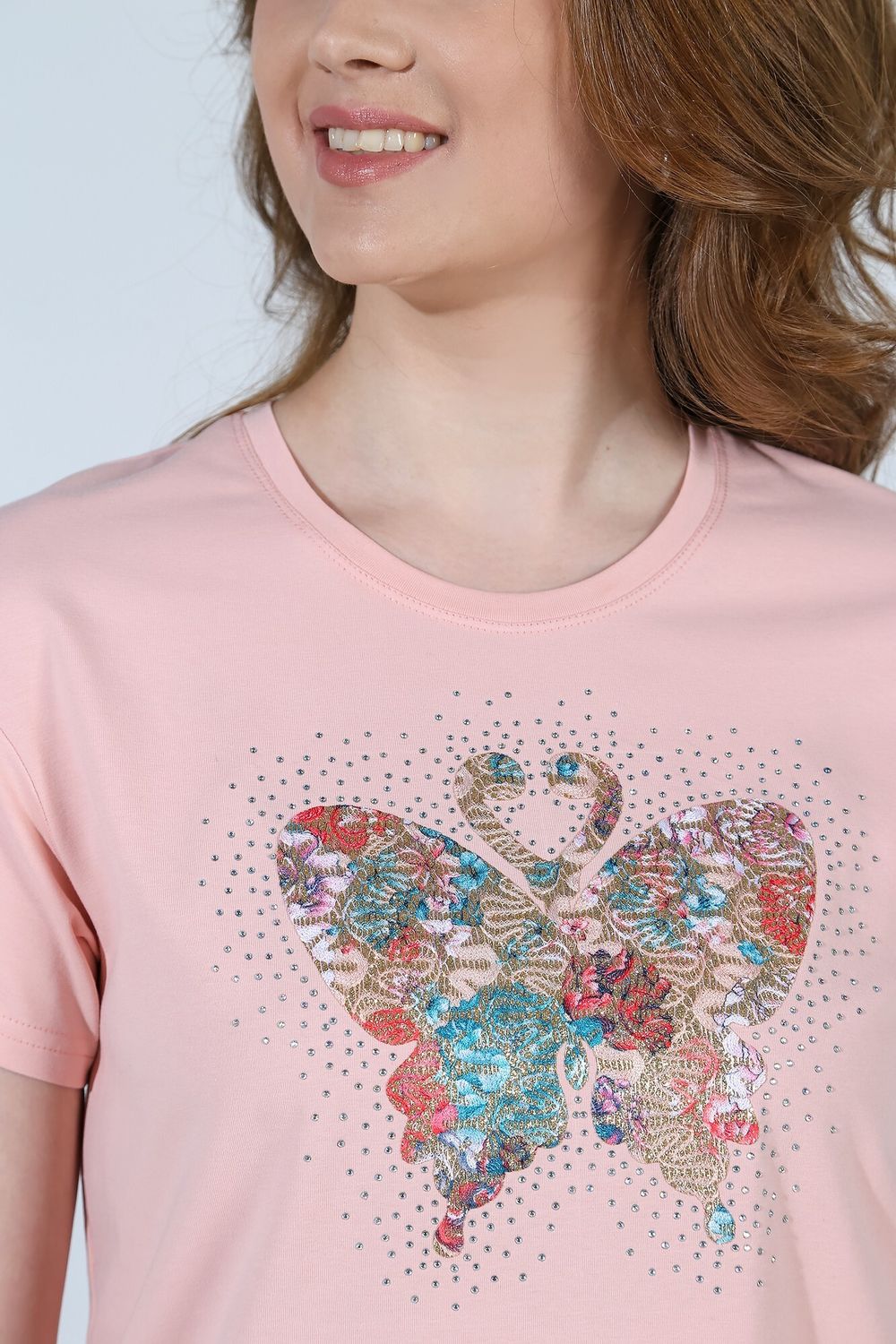 Фуфайка (футболка) женская Ассорти-2 Виотекс ПЕРСИК. БАБОЧКА