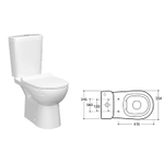 Унитаз-компакт "Альбано" R Slim безободковый (ниж.подв.,гор. выпуск, сид.полип.2кн.арм.) КЕРАМИН