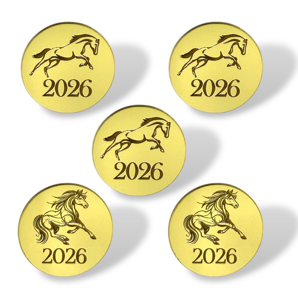 Топпер Бирка "Символ года медальон" 4см ТБ6242 5шт акрил