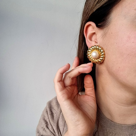 Клипсы с крупным жемчугом