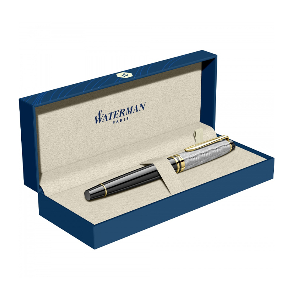 Ручка-роллер Waterman Reflections of Paris Expert DeLuxe Black GT Fblack в подарочной коробке