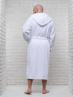 Халат махровый с капюшоном 52-54 белый