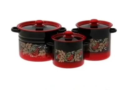 Набор эмалированной посуды 3 предмета (2л, 3,5л, 5,5л) N16L05