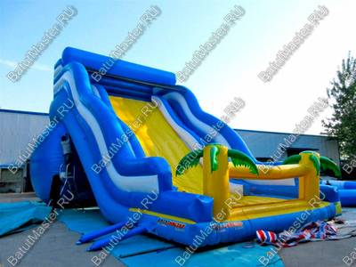 Большой надувной батут-горка "Волна - 2" 10*6*8 м