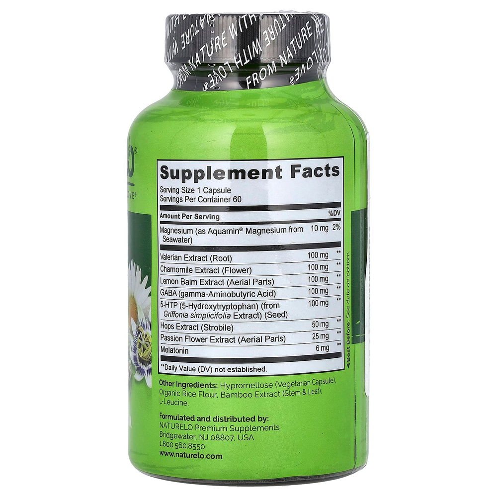 NATURELO, формула для сна, 60 вегетарианских капсул