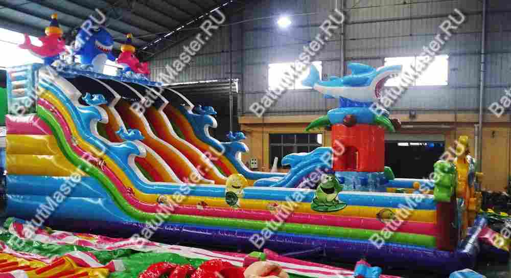 Коммерческий надувной батут "На морском дне" 15*7*8 м