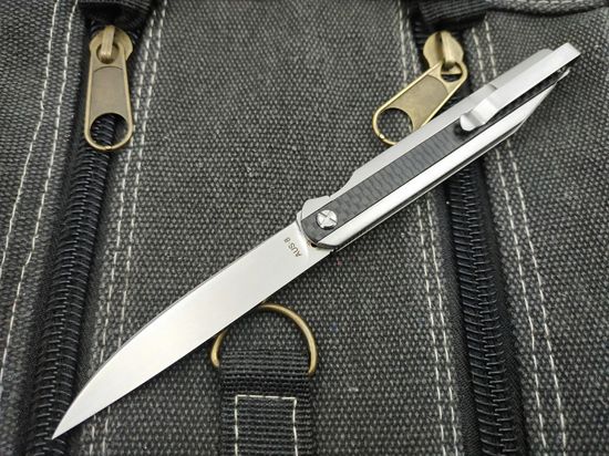 Складной нож Steelclaw Джентльмен-4 c клинком из стали AUS-8A, рукоять карбон / Stainless Steel