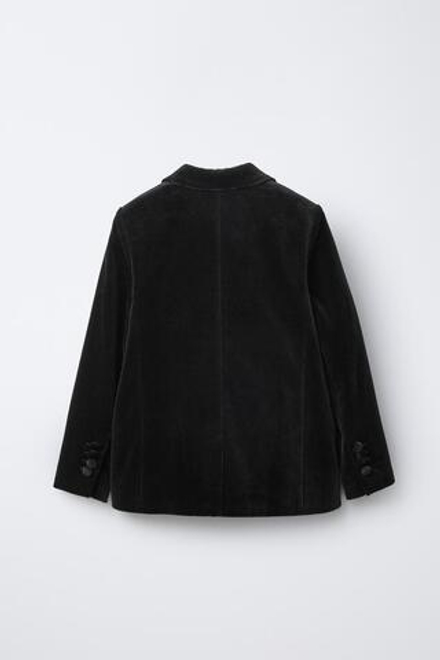 ZARA КОСТЮМНЫЙ БЛЕЙЗЕР ИЗ БАРХАТА, ЧЕРНЫЙ