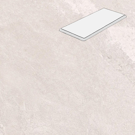 Угловая ступень с фаской Lifebrick Mountain White 900x330x20