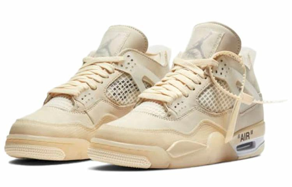 Кроссовки Off-White X Jordan Air Jordan 4 "Sail" (Женская размерная сетка)