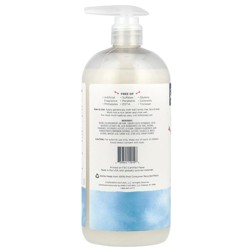 Kirk's, Head To Toe, питательное очищающее средство, 3 в 1, оригинальная свежесть, 946 мл (32 жидк. унции)