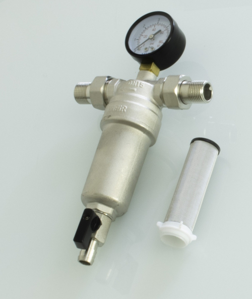 НИКЕЛЬ фильтр с манометром (МЕТАЛЛ) 1/2  ViEiR  (15/1шт)