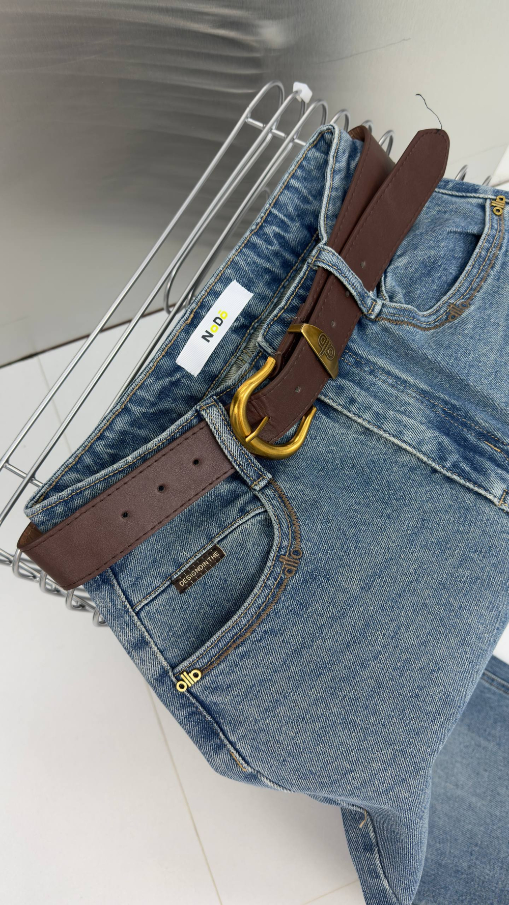 Брюки джинсовые женские арт. 73678 цвет "тёмно-голубой"