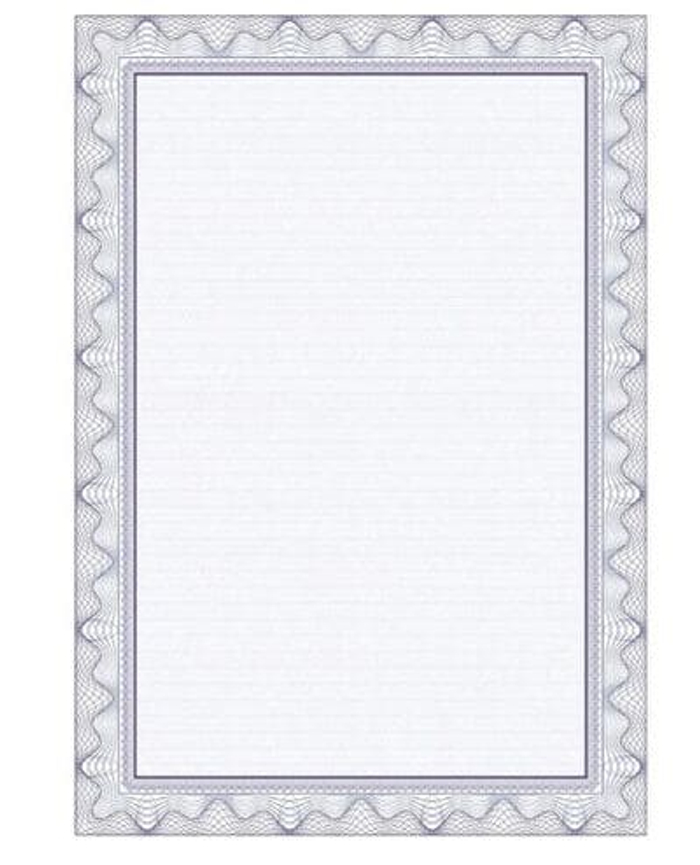 Сертификат-бумага А4 Attache фиолетовая рамка с водяными знаками, 50шт/уп