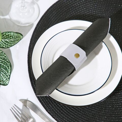 Серое кольцо для салфеток «Елеганс»