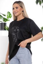 Футболка с вышивкой черная Б10059 LT Collection