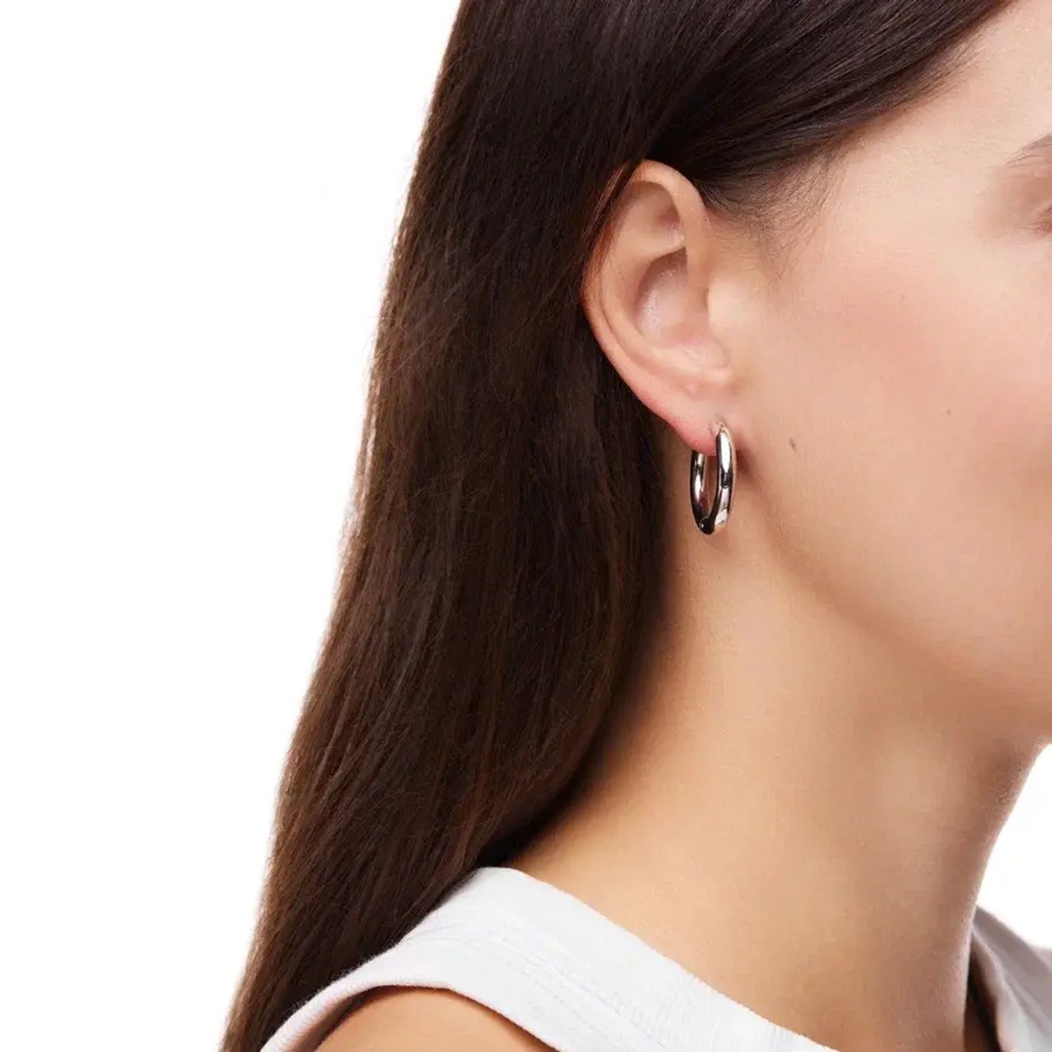 Серьги Plain Silver Hoops