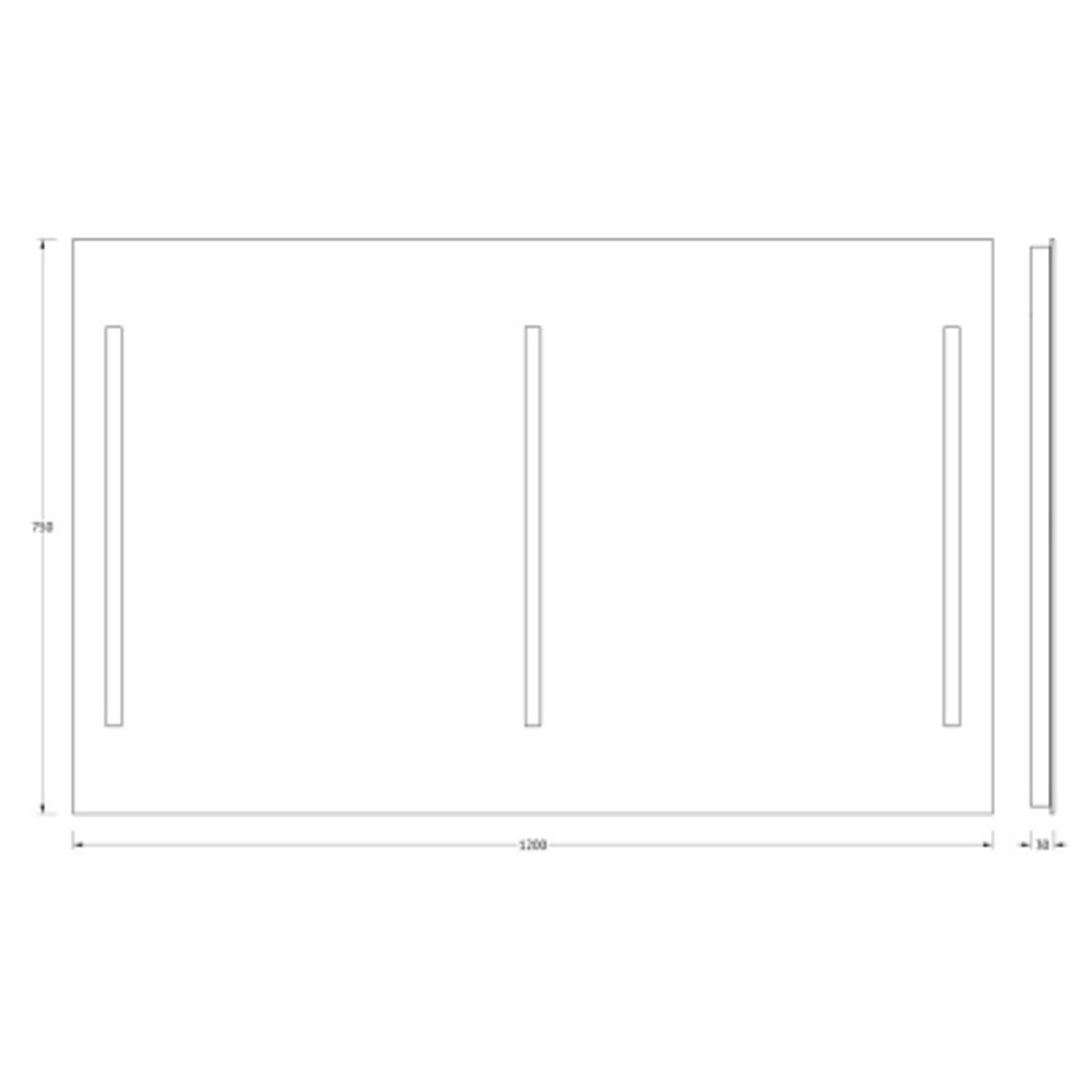 Зеркало Evoform с 3-мя встроенными LED-светильниками 16 W 120х75 см