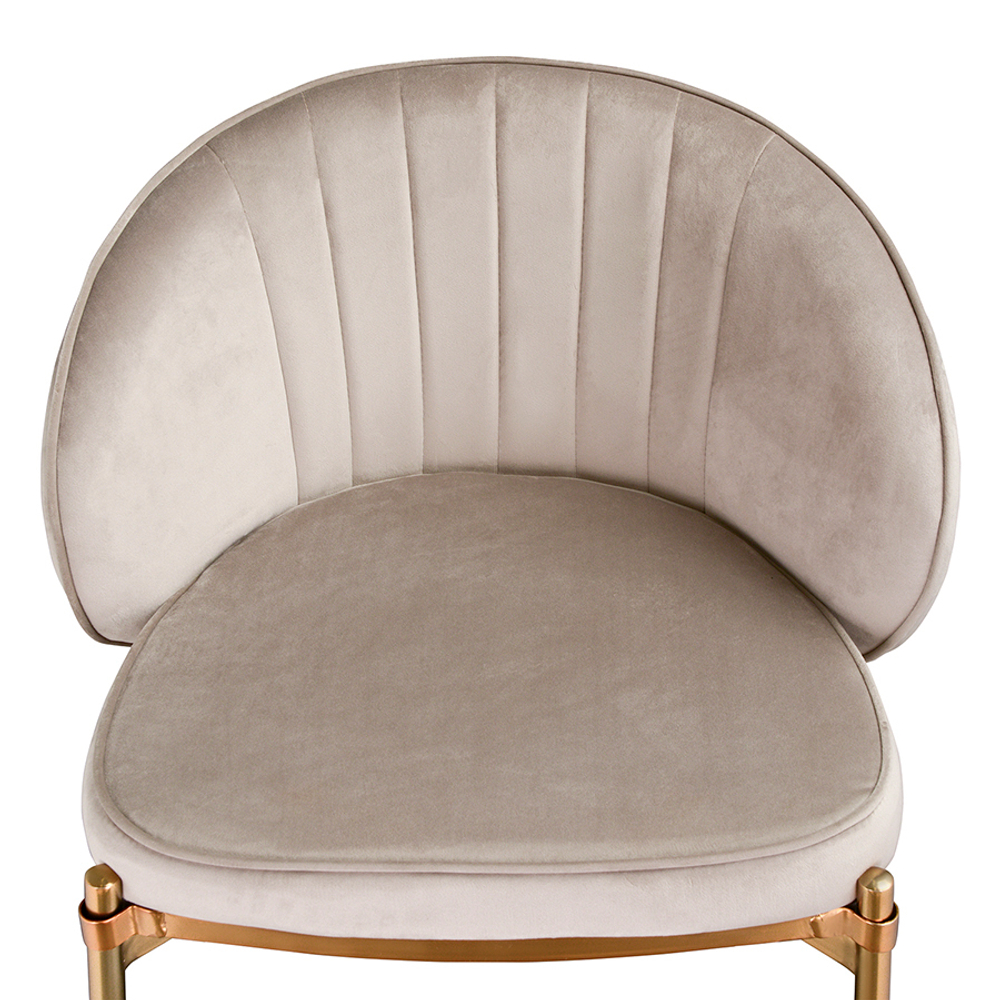 Стул барный coral, велюр, серо-бежевый