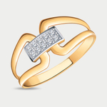 Кольцо для женщин из розового золота 585 пробы с фианитами (арт. 10904)