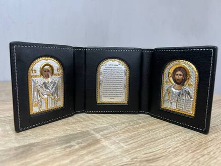 Складень карманный Спаситель Молитва Покрова 90х255мм