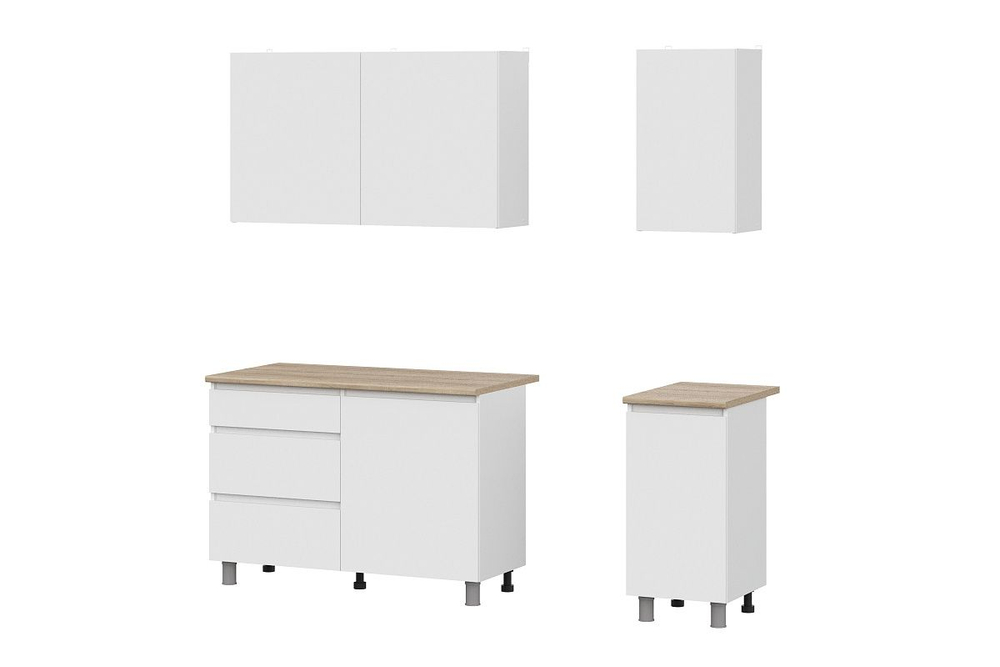 Кухонный гарнитур Den 1,6м Белый/Дуб Сонома