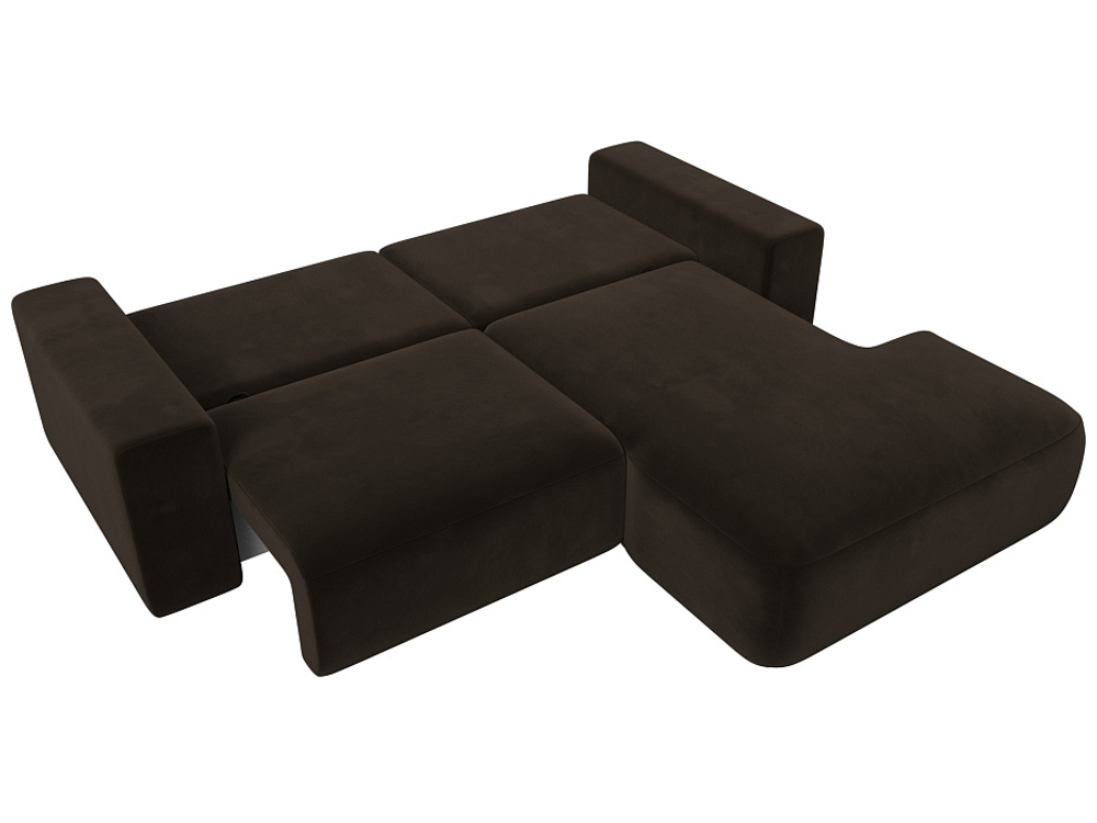 Диван угловой Лига-036 НПБ Классик правый угол МИКРОВЕЛЬВЕТ Коричневый