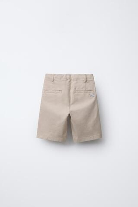 ZARA БАЗОВЫЕ ШОРТЫ ЧИНОС, СВЕТЛО-БЕЖЕВЫЙ