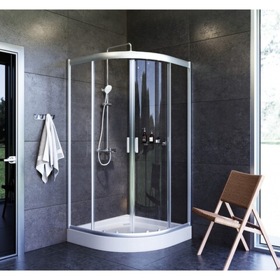 W90UG-401-100MT Душевая кабина Gem 1/4 Round 100x100 стекло прозрачное, профиль матовый хром, без по