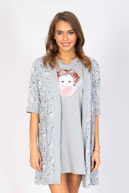 Пижама женская сорочка+халат КЖ 0164