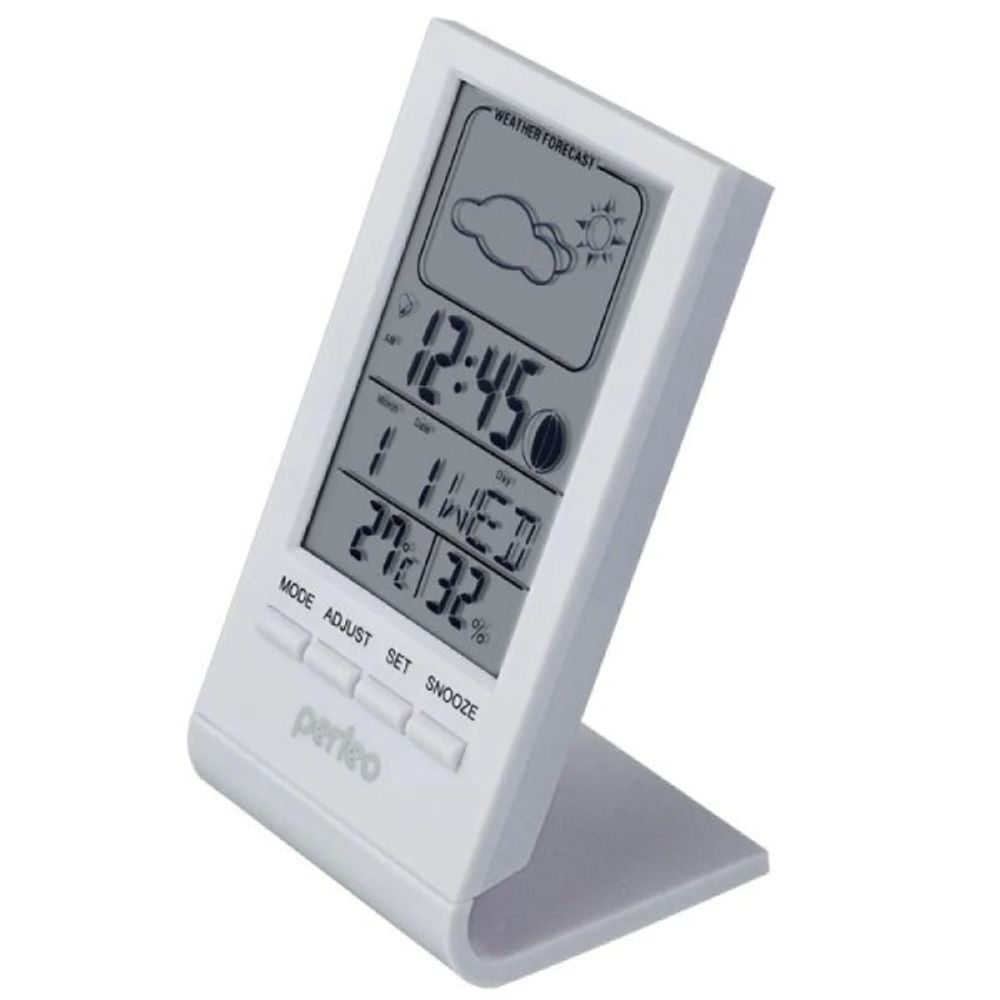 Часы-метеостанция Angle (время, температура, влажность, дата) белый (Perfeo)