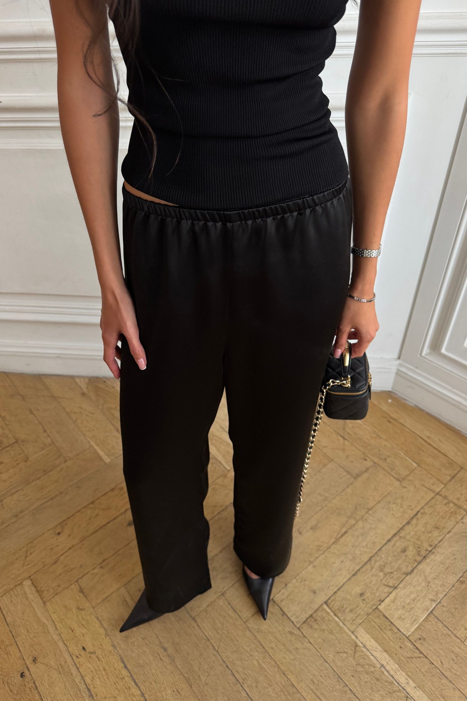 брюки из сатина, black