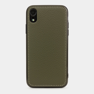 Чехол-накладка кожаная для iPhone XR зеленого цвета