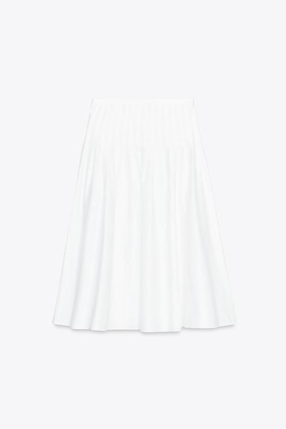ZARA ЮБКА МИДИ СО СКЛАДКАМИ, БЕЛЫЙ