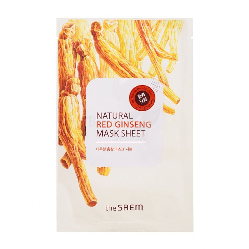 Маска тканевая с экстрактом женьшеня The Saem Natural Red Ginseng Mask Sheet