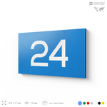 Табличка с номером 24 на дверь квартиры, для офиса, кабинета, аудитории, склада, голубая 120х70 мм, Айдентика Технолоджи