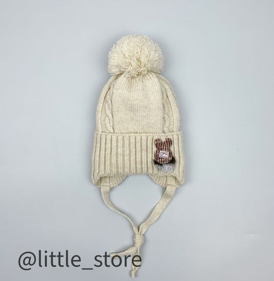 Шапка зимняя "Зайчик" песок