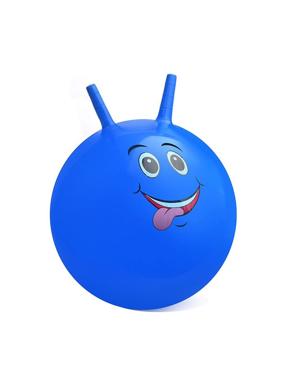 Мяч с рожками Забавная рожица 65 см (синий цвет)