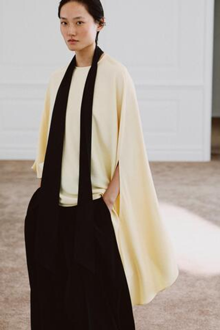 ZARA АСИММЕТРИЧНАЯ БЛУЗА С ПЛАТКОМ — ZW COLLECTION, ЖЕЛТЫЙ