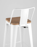 Стул барный TOLIX WOOD со спинкой белый глянцевый